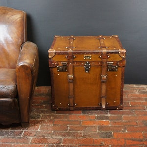 Handmade English Large Belted Occasional Side table Trunk image 1