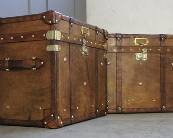 English Leather Occasional Side Table Trunks