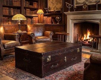 Chestnut Brown Saddle Leather Trunk