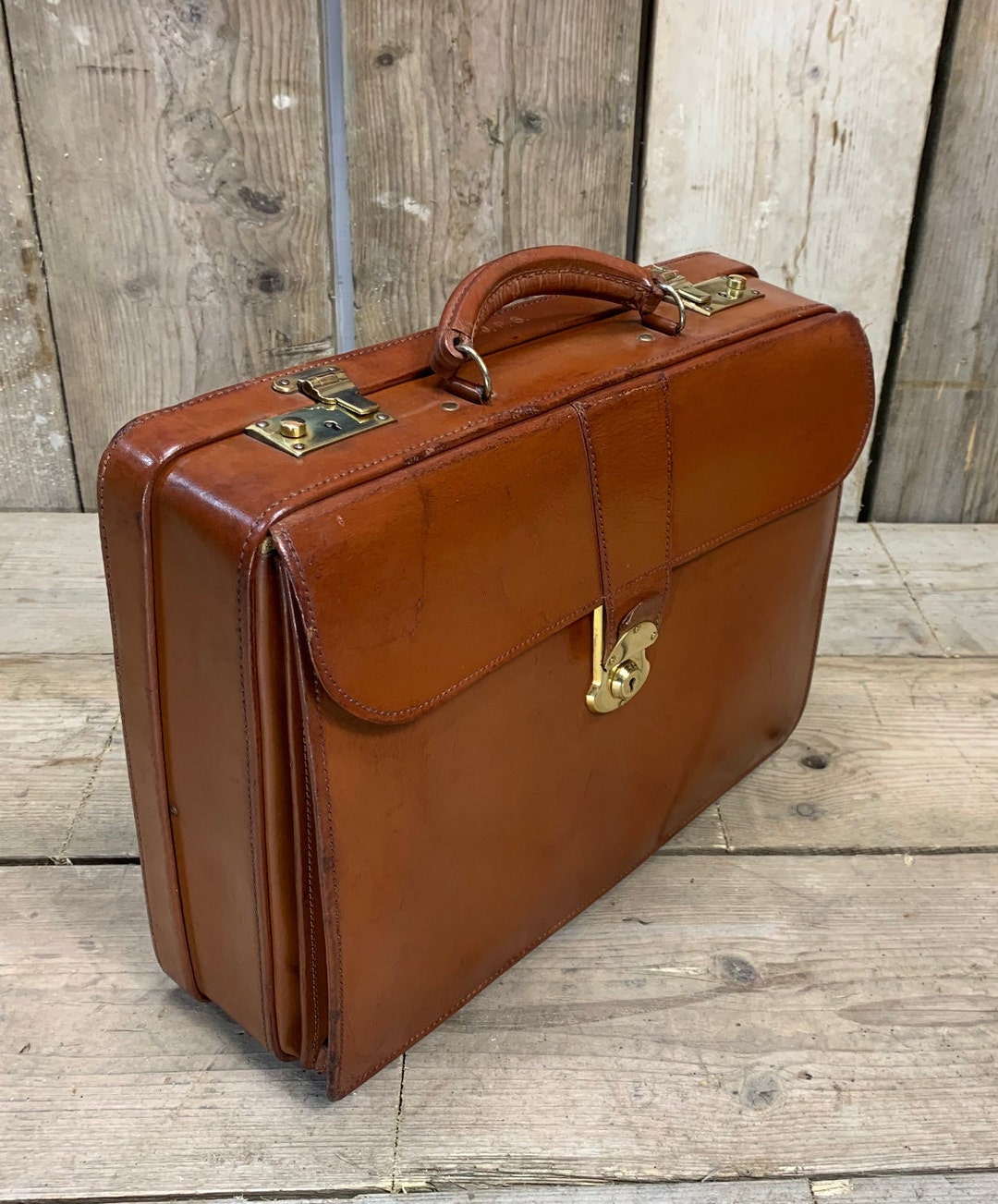 Mooie Vintage Aktetas Attache Case Combinatie - Etsy België