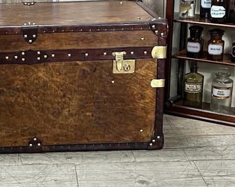 Hand Dyed Coffee Table Trunk Coffee Table Home Decor Furniture Leather Trunk Room Decor Living Decor