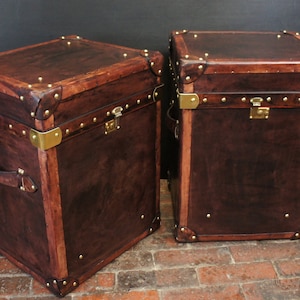 English Handmade Side Table Campaign Chests