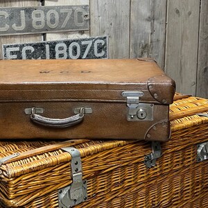 Antique Leather Luxury Victorian Drew & Sons Travel Suitcase