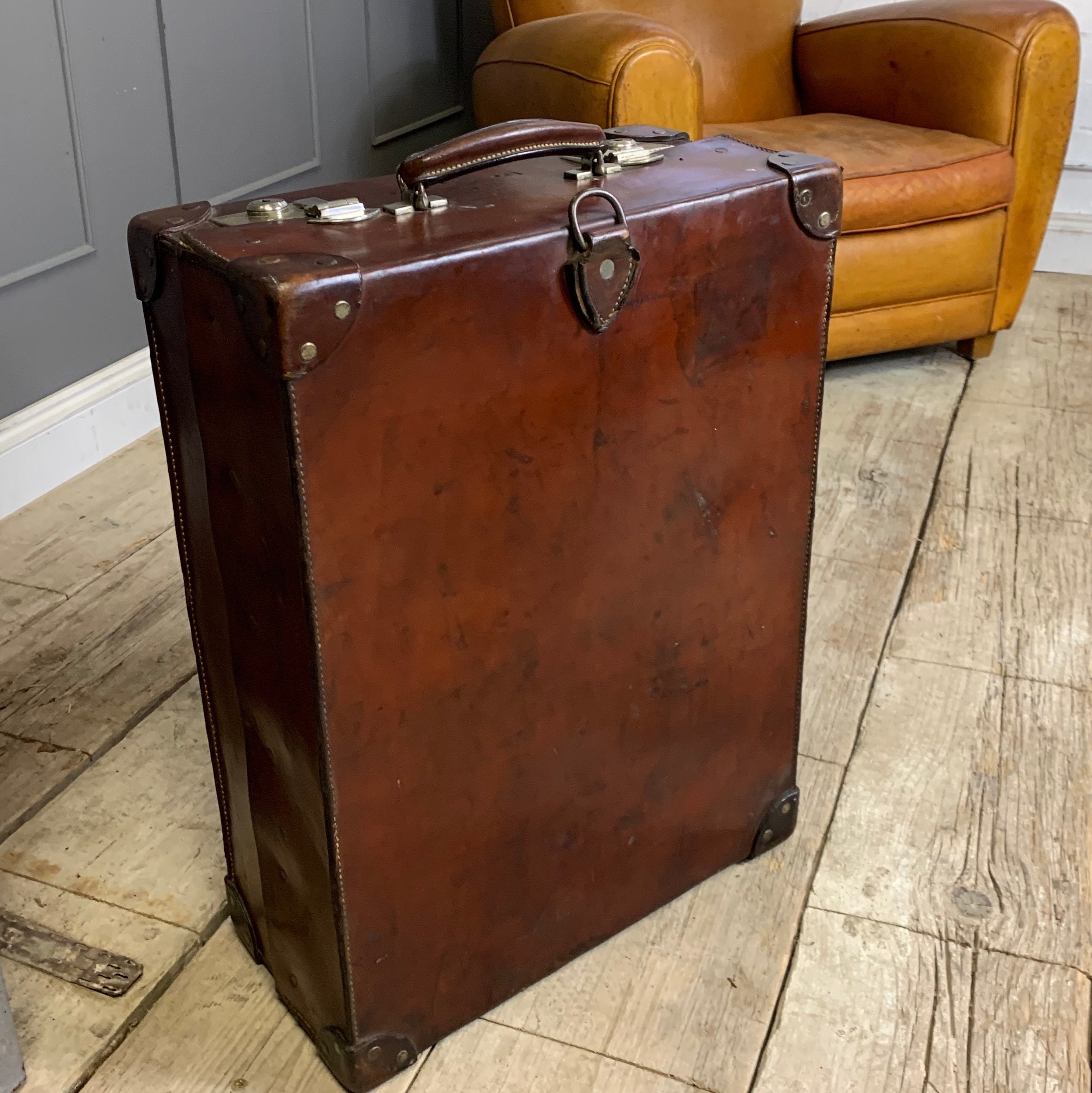 Luxury English Leather Large Shoe Trunk 12 Pairs
