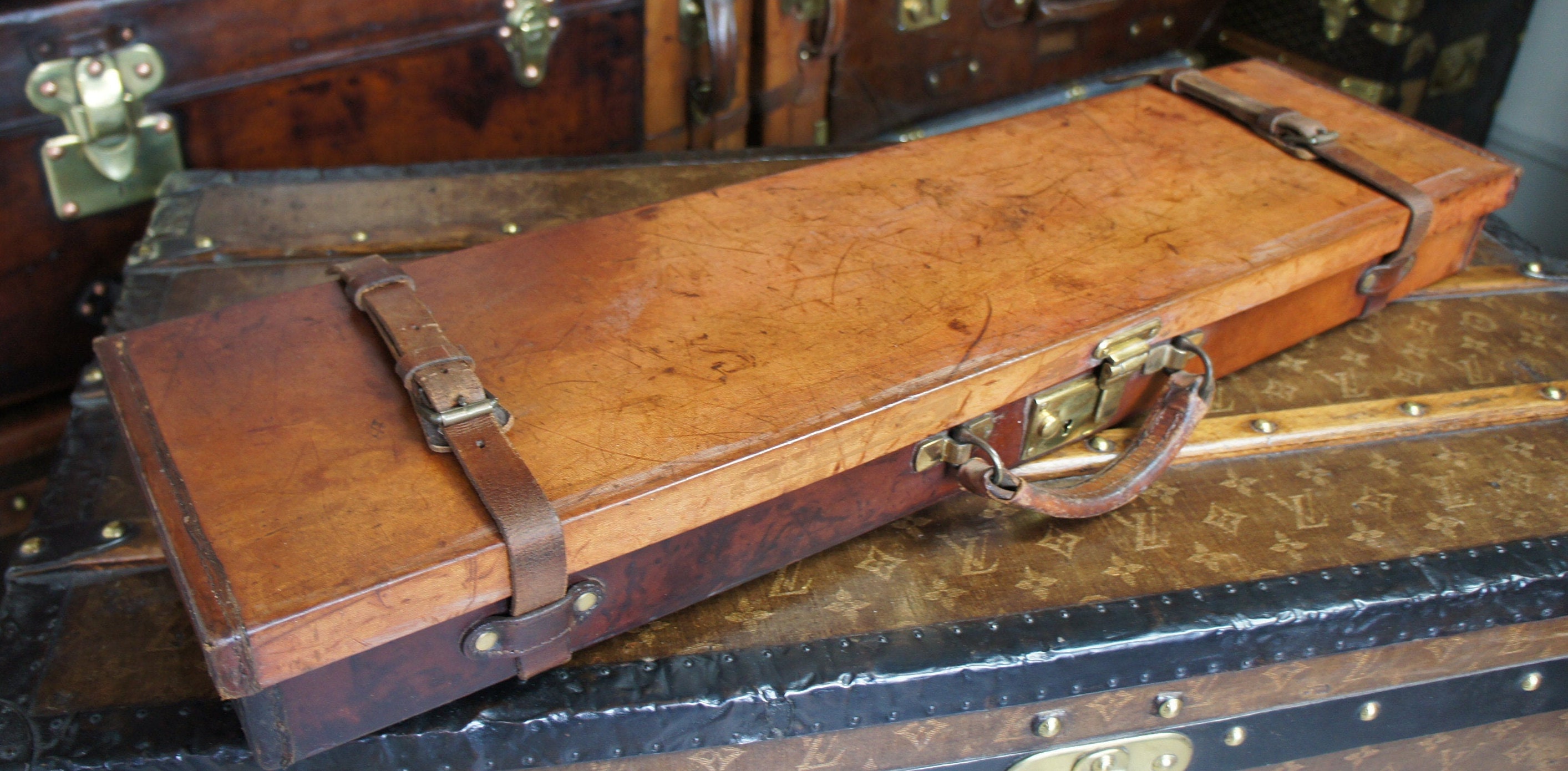 Single English Vintage Leather Gun Case 31.5 Barrel Etsy UK