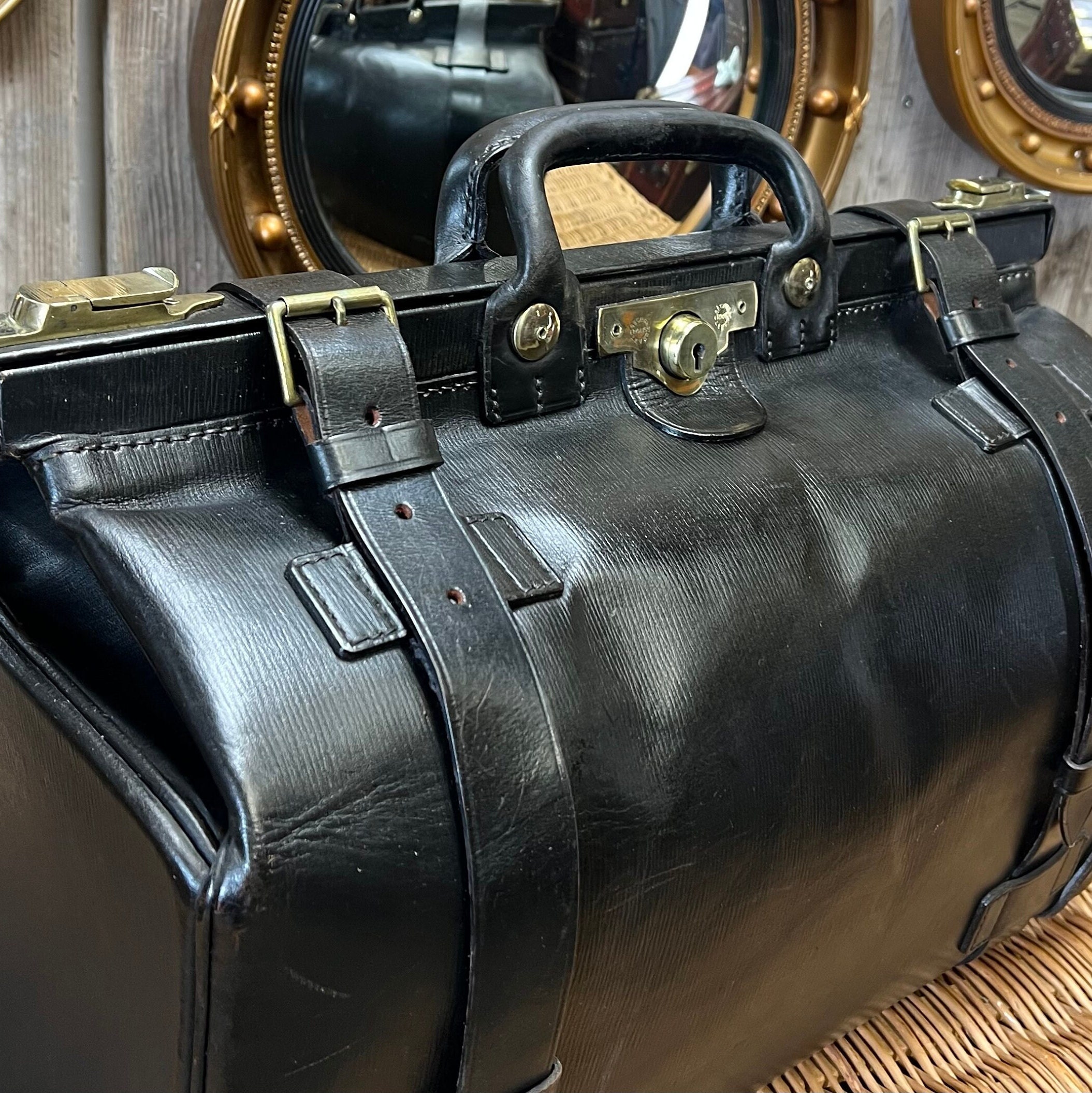 Black Leather Gladstone Bag Asprey London Luxury Travel Bag