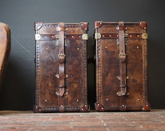 English Handmade Bridle Leather Occasional Side Table Trunks