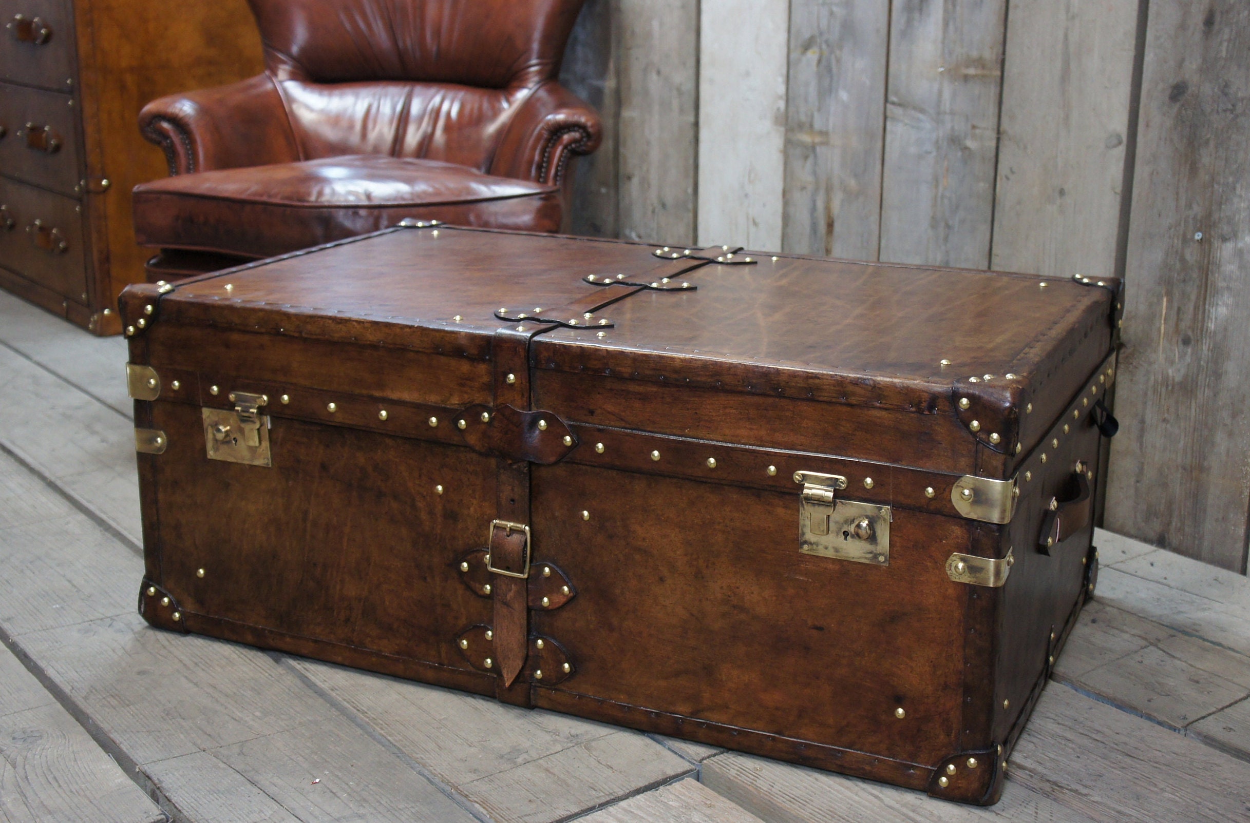 Louis Vuitton Trunk Coffee Table - Transitional - den/library/office - New  England Home