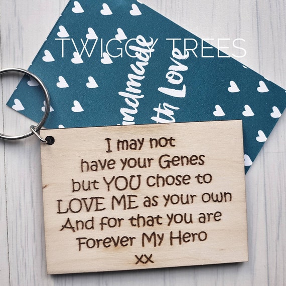 Stepdad Hero Glass Top Key Chain Stepfather Father/'s Day Gift