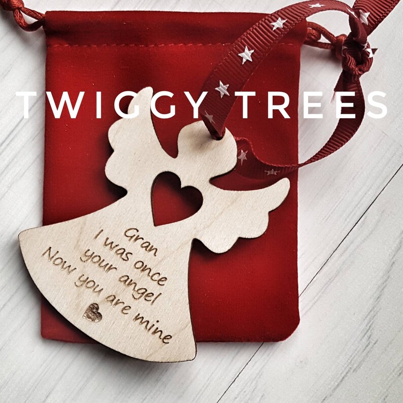 Rememberance Angel Personalised Wooden Christmas Angel