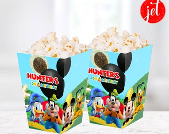 Mouse Kids Birthday Popcorn box ,Mouse Popcorn template T013