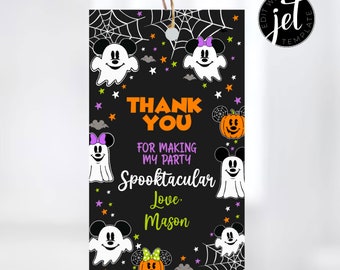 Mouse Birthday Thank you tag, Template Printable, Halloween favor tags, mouse tag, Editable thank you tag, HM23