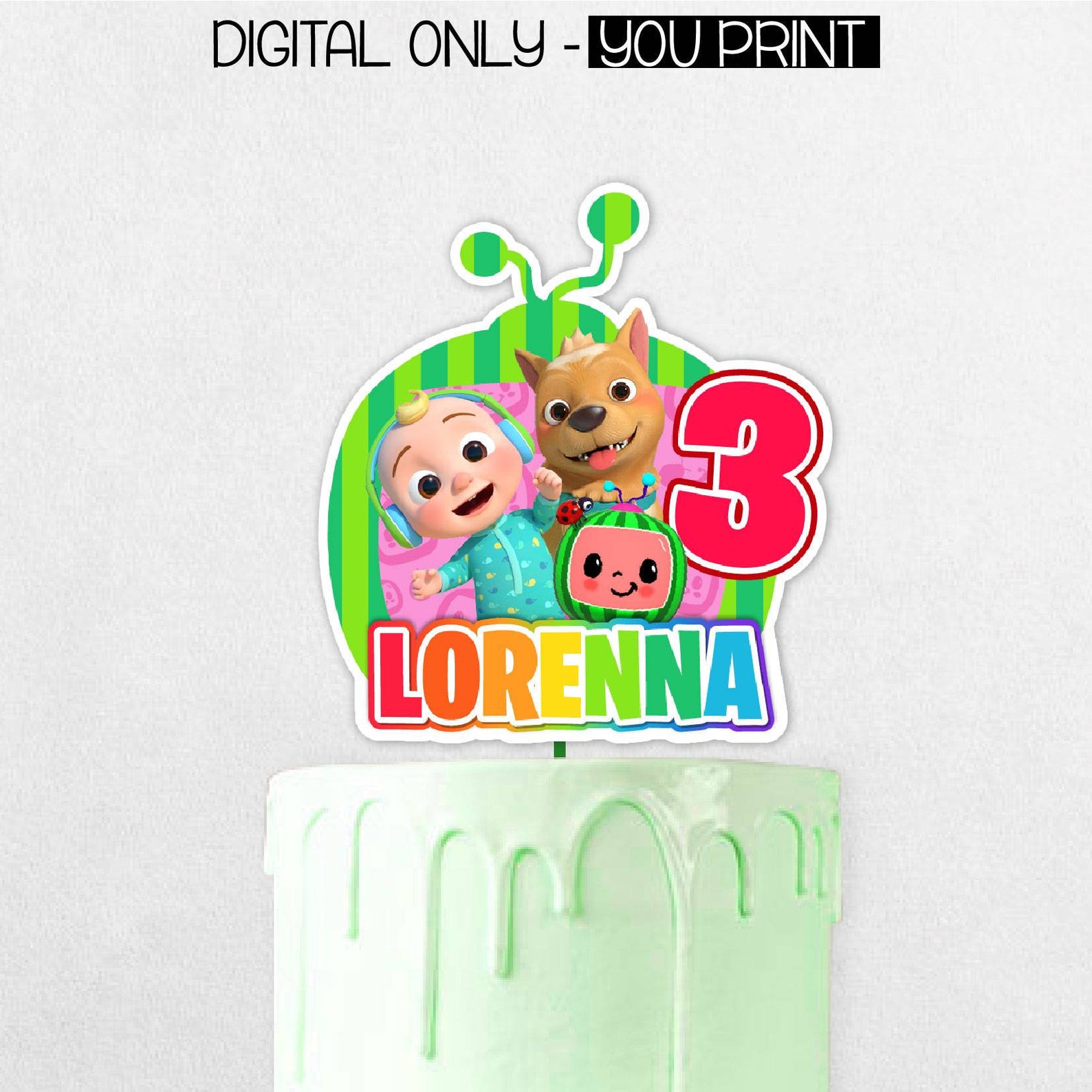Cake Topperprintable Birthday Cake Topper - Etsy