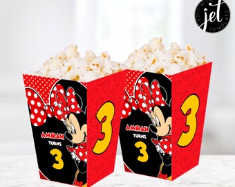 Mouse Kids Birthday Popcorn box ,Mouse Popcorn template T017