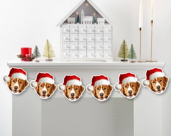 Santa Hat Custom Photo Banner - Santa Hat Custom Dog- Custom Christmas Photo Banner - Santa Photo Banner-Printable Santa Photo Banner