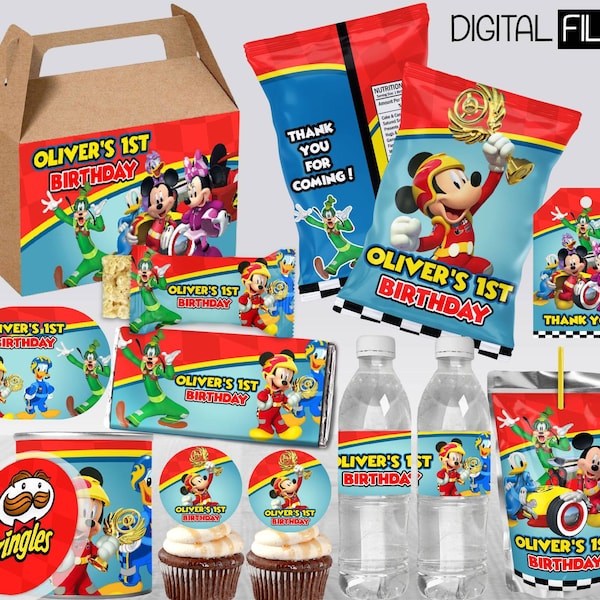 Mickey Mouse Roadster Racers Party Bundle, Birthday pack, Printable Mickey Mouse Roadster Racers