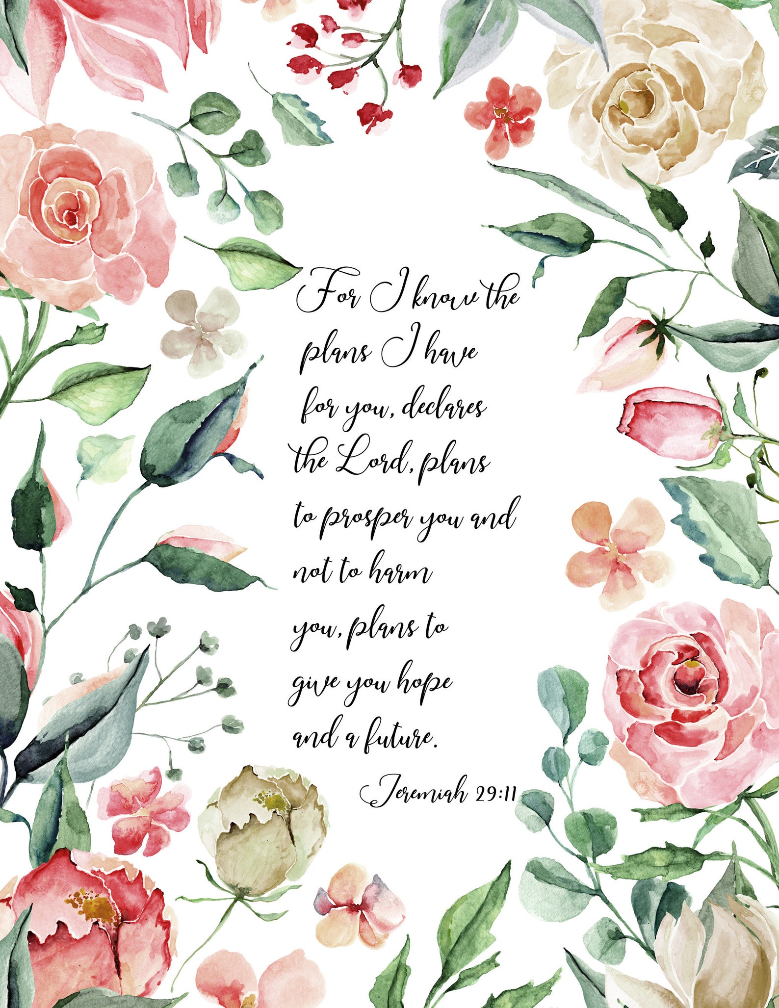 PLANS TO PROSPER You Wall Printable Homeschool Art Print Etsy