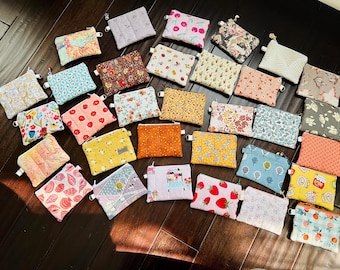 Mini clutch wallet keychain bag Variety, quilted zipper pouch / small card holder wallet / cosmetic pouch / card lipstick wallet pouch 1
