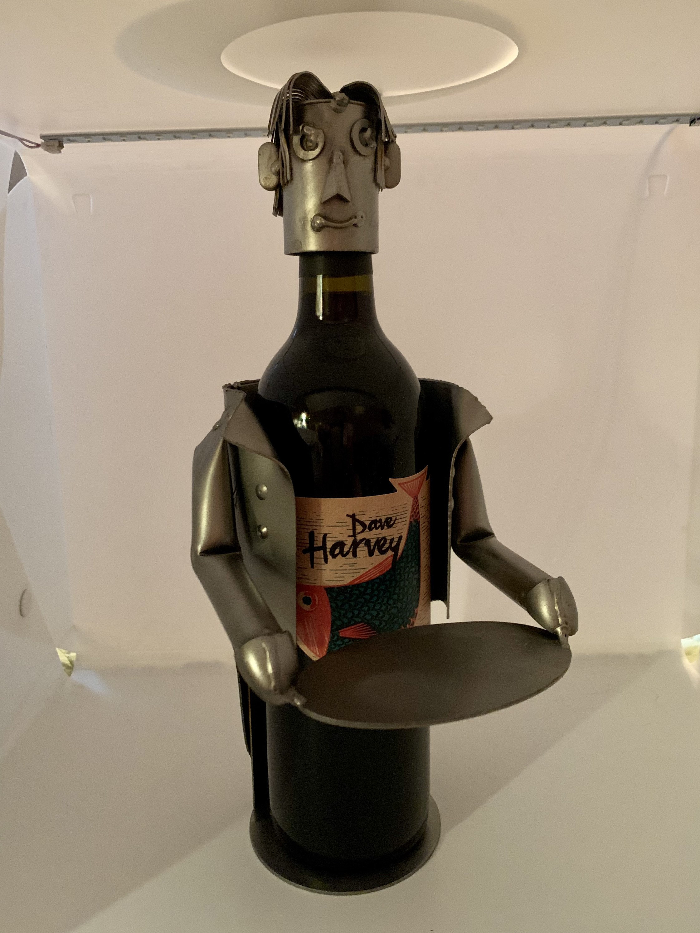 Metal Art Wine Bottle Holder Decor One of a Kind C28 Etsy