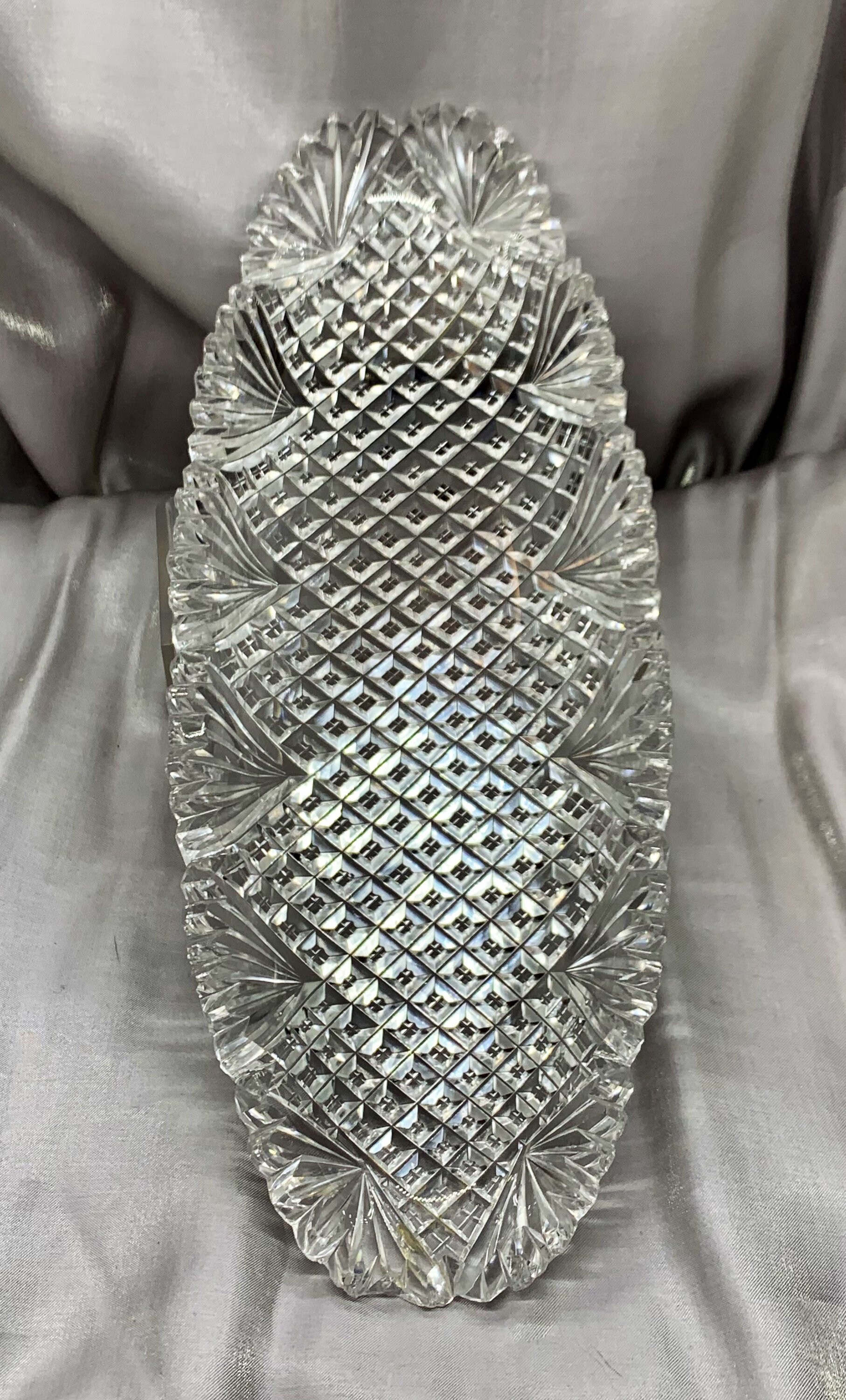 Collectibles ABP 777 American Brilliant Cut Glass Celery Dish,circa