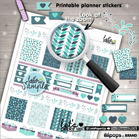 Leaves Stickers Printable Planner Stickers Weekly Kit Floral Stickers Weekly Stickers Planner Accessories Winter Stickers