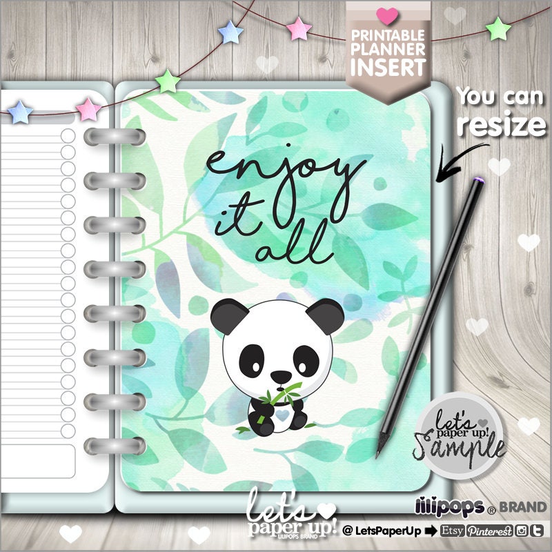 Panda Planner Insert Printable Planner Insert Planner | Etsy