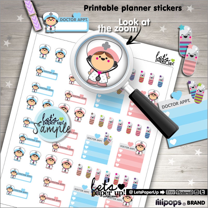 Medicine Stickers, Printable Planner Stickers, Prescription, Medicati…
