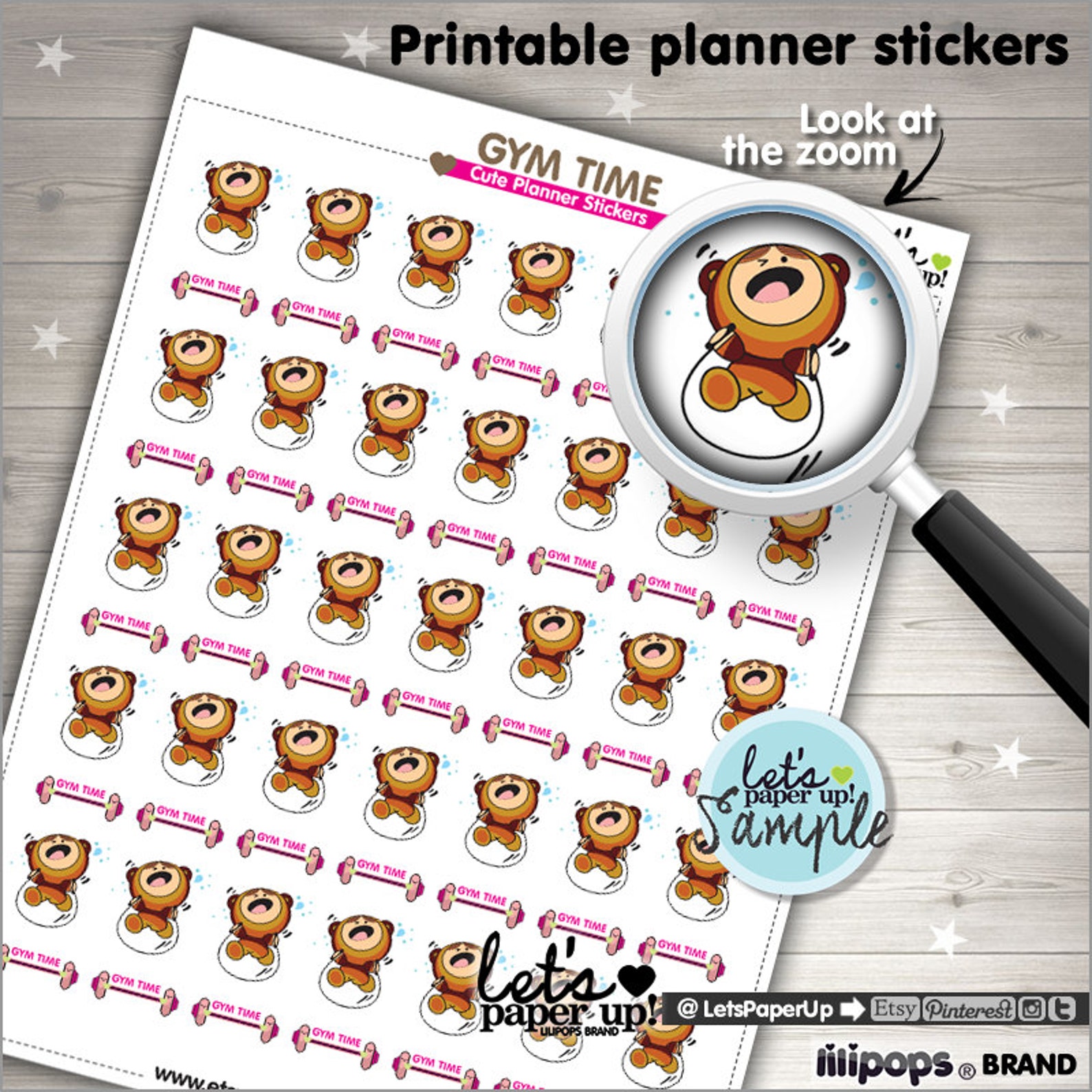 Exercise Stickers Printable Planner Stickers Gym Kawaii - Etsy