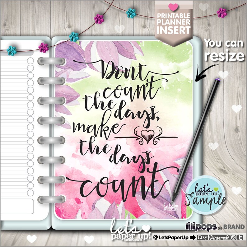 Planner Insert Printable Planner Insert Planner Divider Etsy