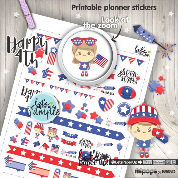Download 4th Of July Stickers Independence Day Planner Sticker Printable Planner Sticker Planner Accessories Patriotic Stickers Digital Sticker By Let S Paper Up Catch My Party