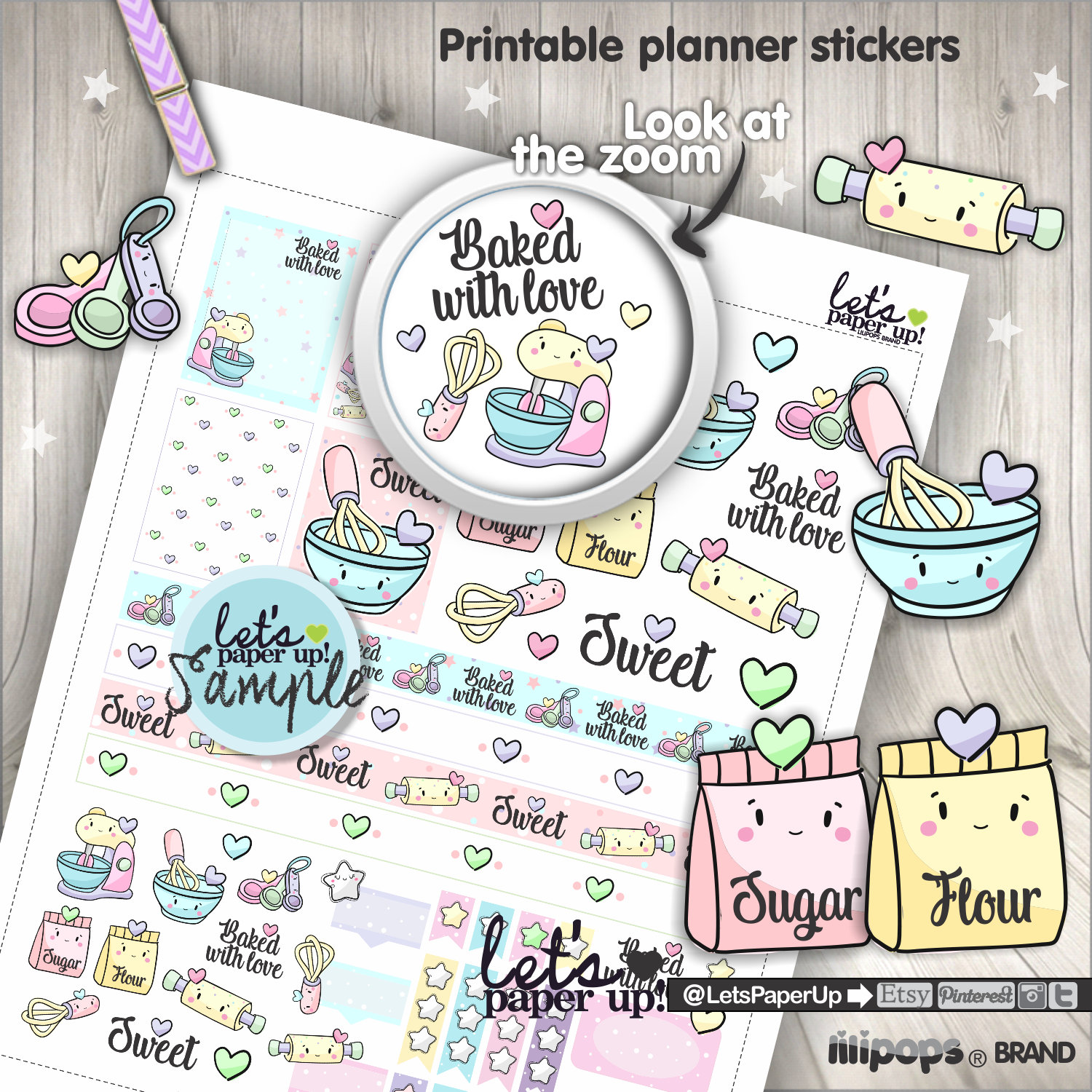 Bake Stickers Baking Stickers Kitchen Stickers COMMERCIAL Etsy