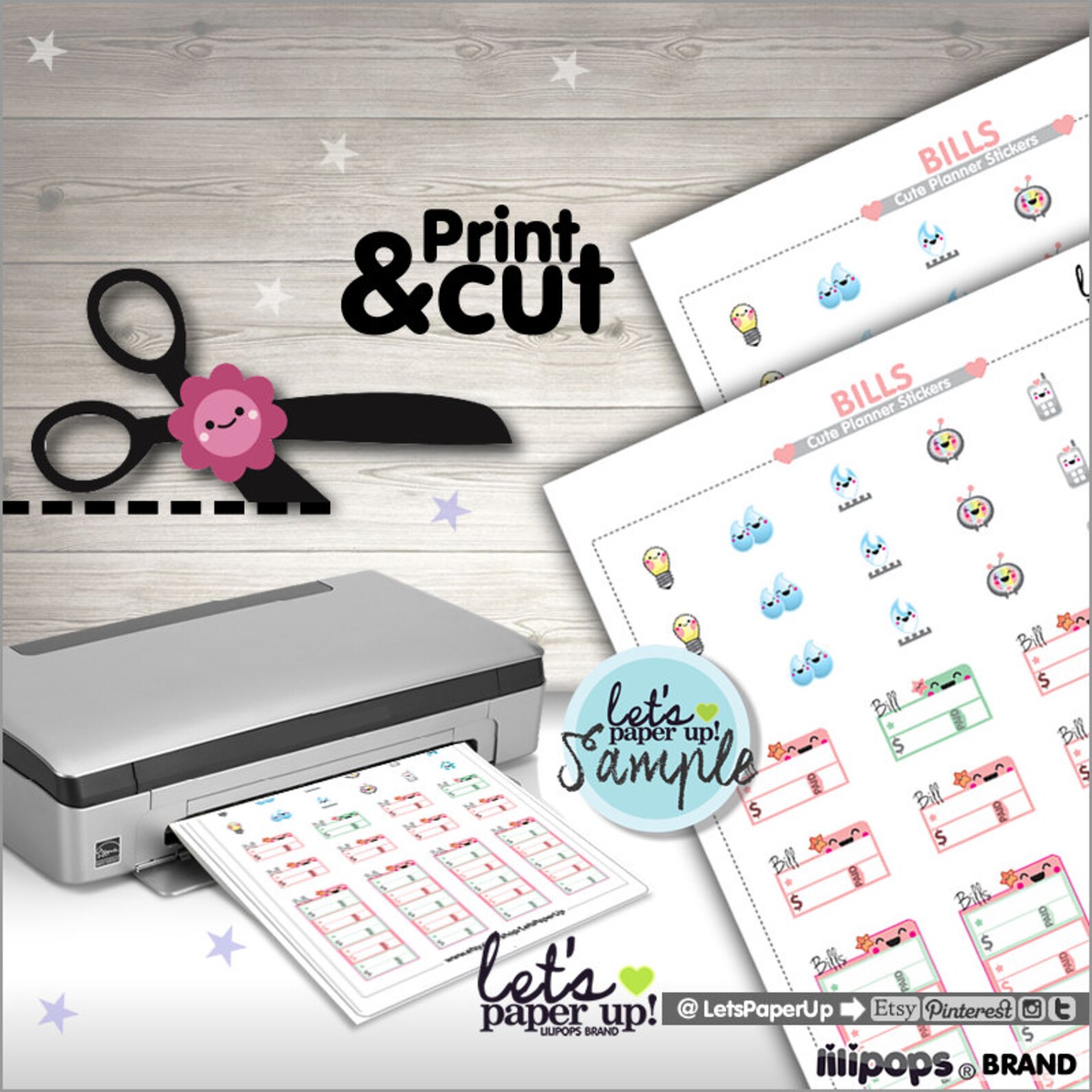 Bill Stickers Printable Planner Stickers Bill Due Stickers - Etsy