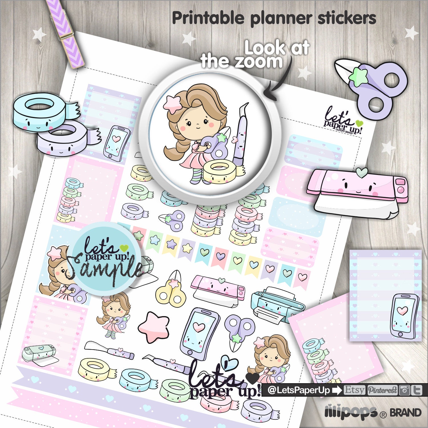 craft stickers girl stickers digital stickers printable etsy
