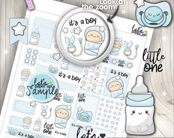 Baby Small Planner Stickers Reminder New Born Baby Shower It/'s A Boy Icons 2 Sheet Size Options Maternity Foiled Stickers