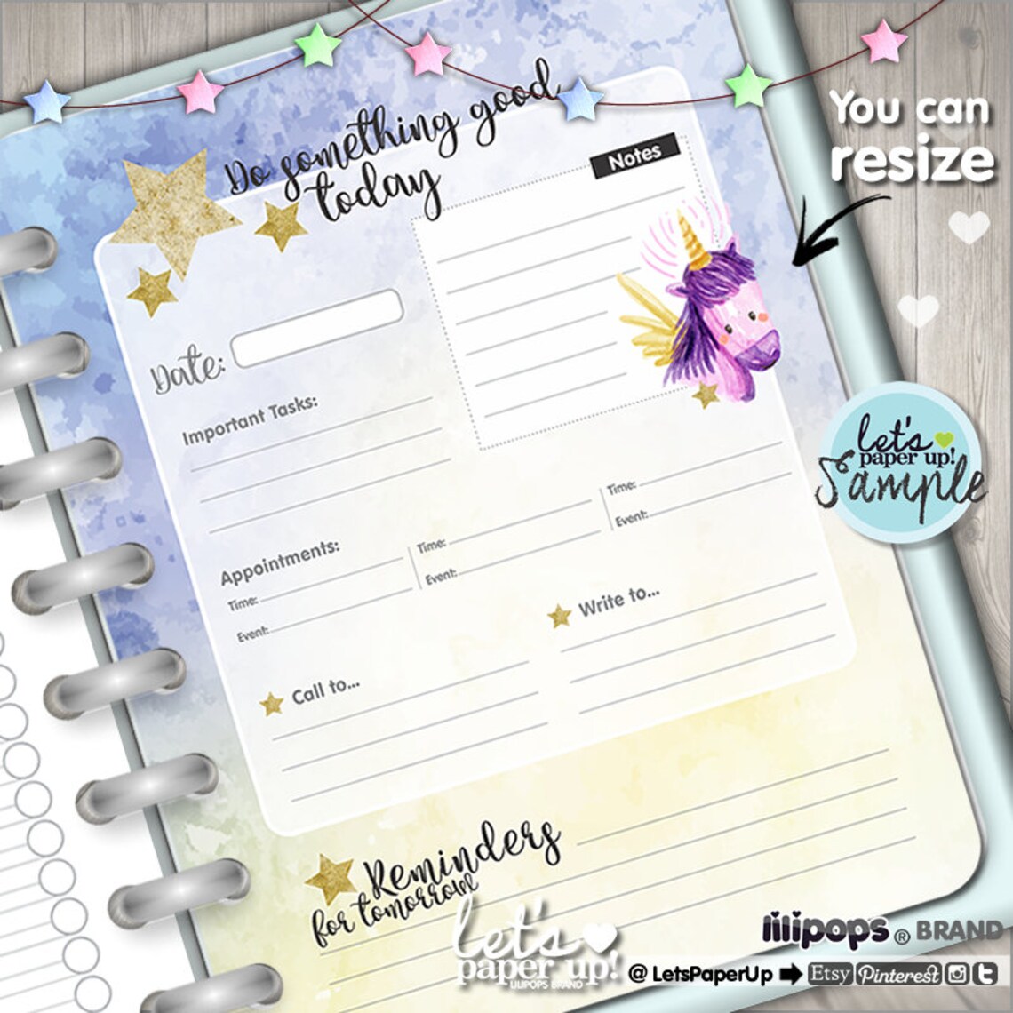 Unicorn Planner Printable Planner Daily Planner Organizer Etsy Australia