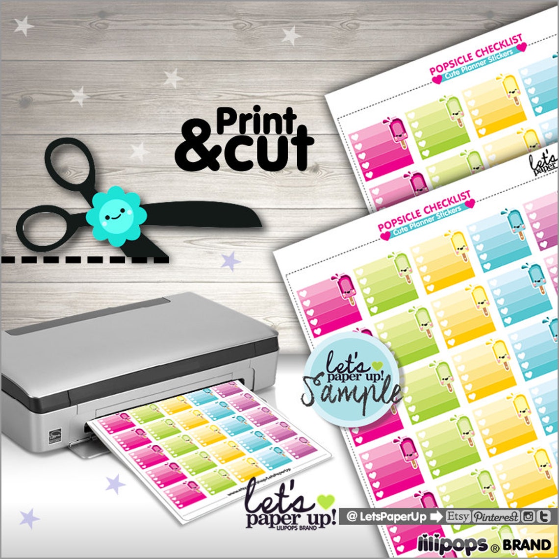 Checklist Boxes Printable Planner Stickers Ombre Checklist | Etsy