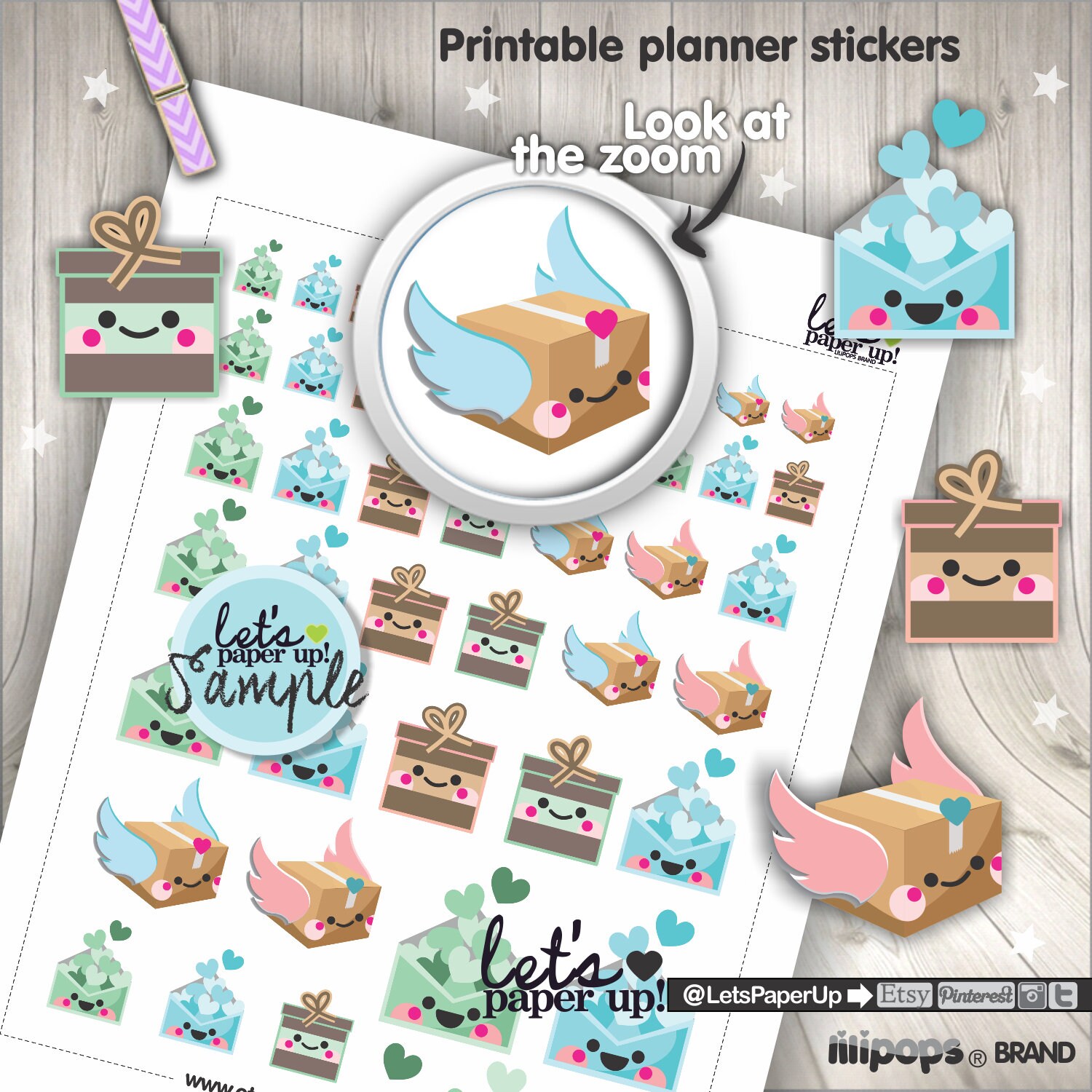 Happy Mail Stickers, Printable Planner Stickers, Package Stickers, Or…