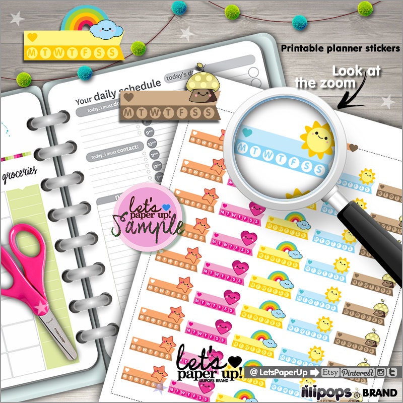 Habit Stickers, Printable Planner Stickers, Weekly Stickers, Planner …