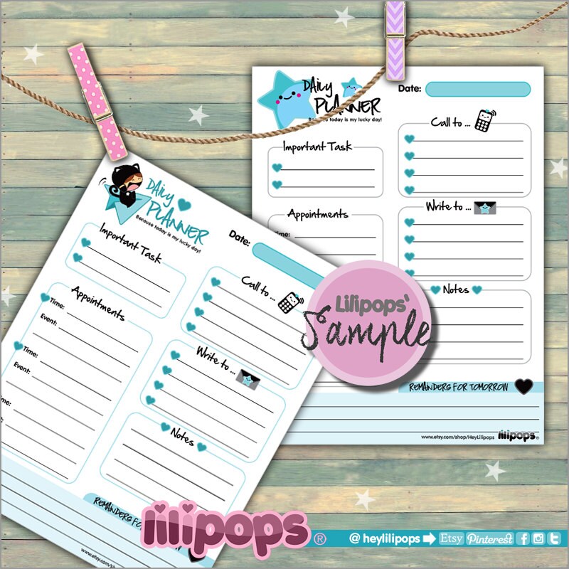 daily planner printable planner to do list daily schedule etsy