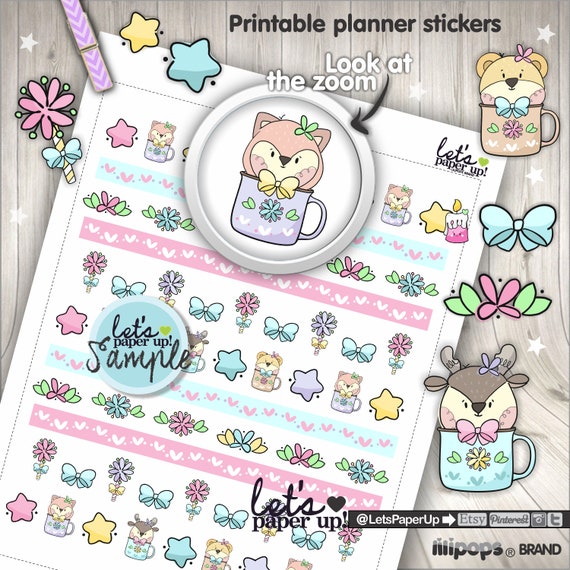 Spring Stickers Printable Stickers Planner Stickers Animal | Etsy