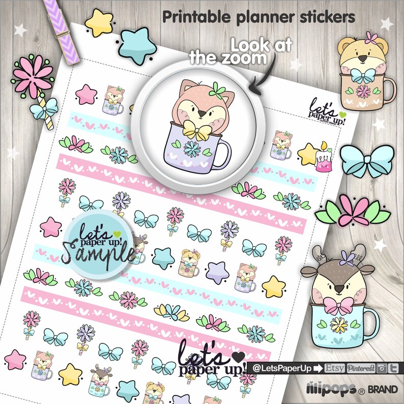 Spring Stickers Printable Stickers Planner Stickers Animal Spring Stickers Printable Stickers Planner Stickers Animal