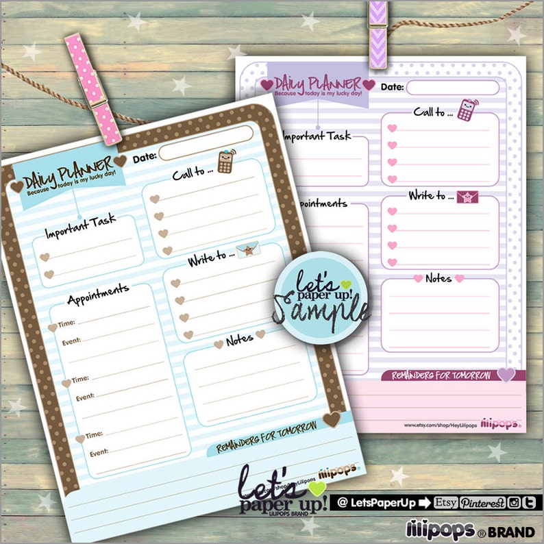 daily planner printable planner to do list daily schedule etsy