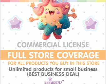 Commercial License, Commercial License for more than 500 products and no Limit, Clipart Commercial License, UNLIMITED Production Quantity