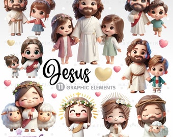 Jesus Christ Clipart, Jesus Clipart, Jesus Christ, Clipart Vector, Cute Religious, Illustration, Jesus Graphics, Jesus Love, Bible Story