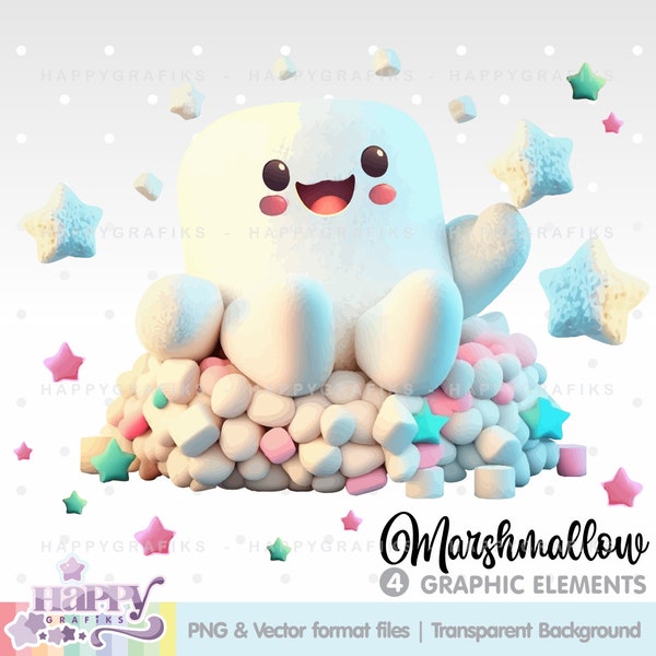 Marshmallow Clipart Vector, Marshmallow Clipart, Marshmallow 3D, Marshmallow Ai, Ai Art, Sweet Clipart, Dessert Clipart, Marshmallow PNG