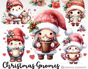 Christmas Clipart, Gnome Clipart, Vector, Png, Winter, Christmas Gnome, Clipart Christmas, Scandinavian Christmas Gnome, Scandinavian Gnome