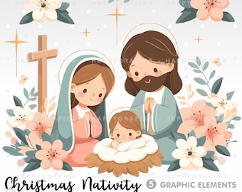Christmas Nativity, Clipart, Nativity Clipart, Nativity Images, Graphics, Vector, Png, Winter Clipart, Celebration, Christmas Party, Digital