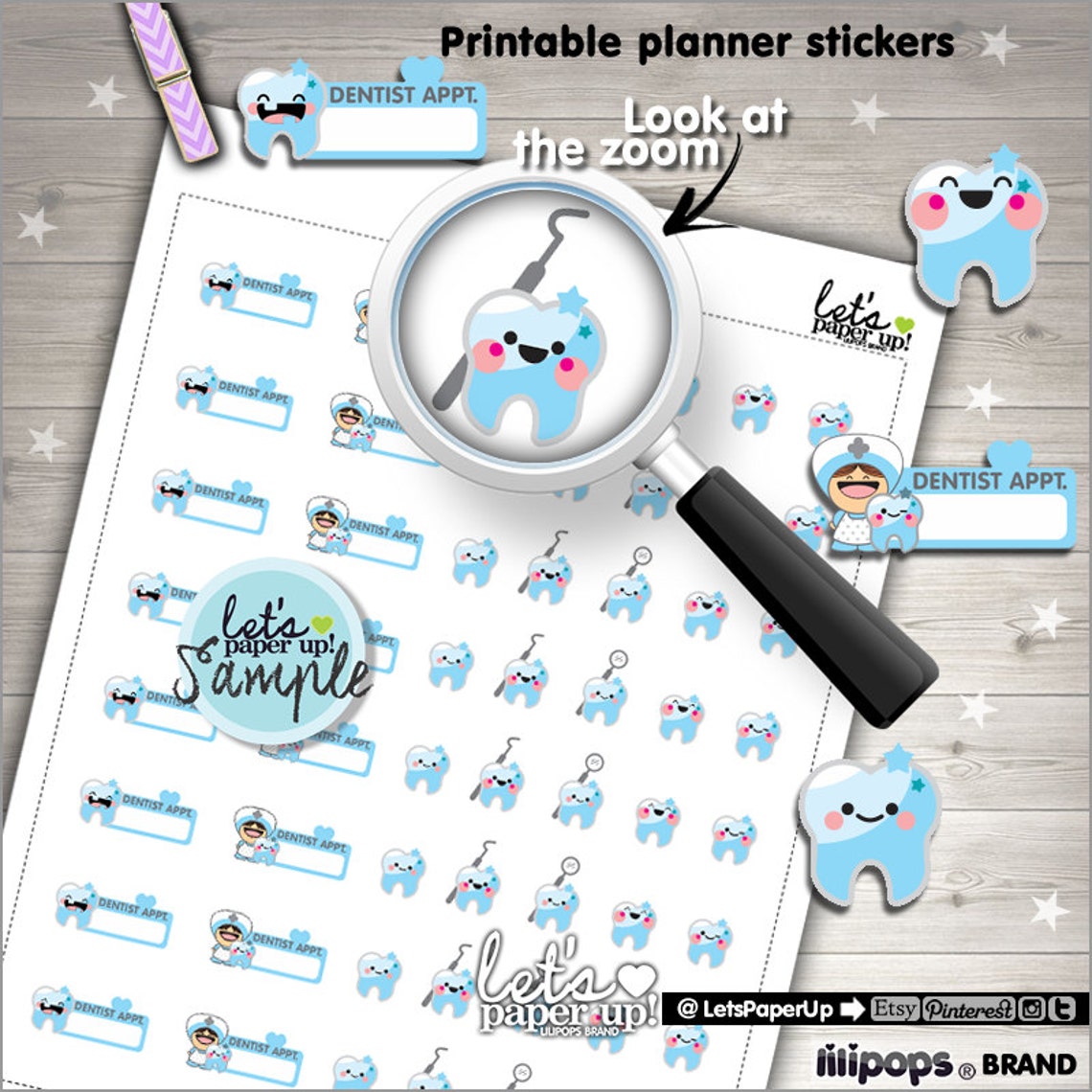 Dentist Stickers Printable Planner Stickers Tooth Medical - Etsy