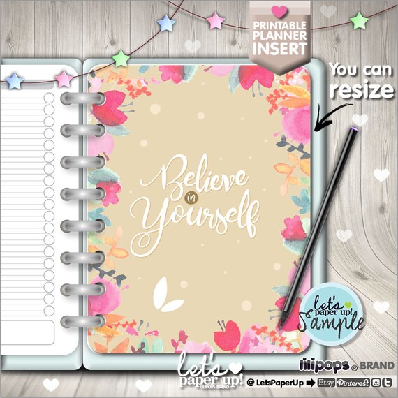 Printable Insert, Printable Planner, Planner Divider, Rainbow