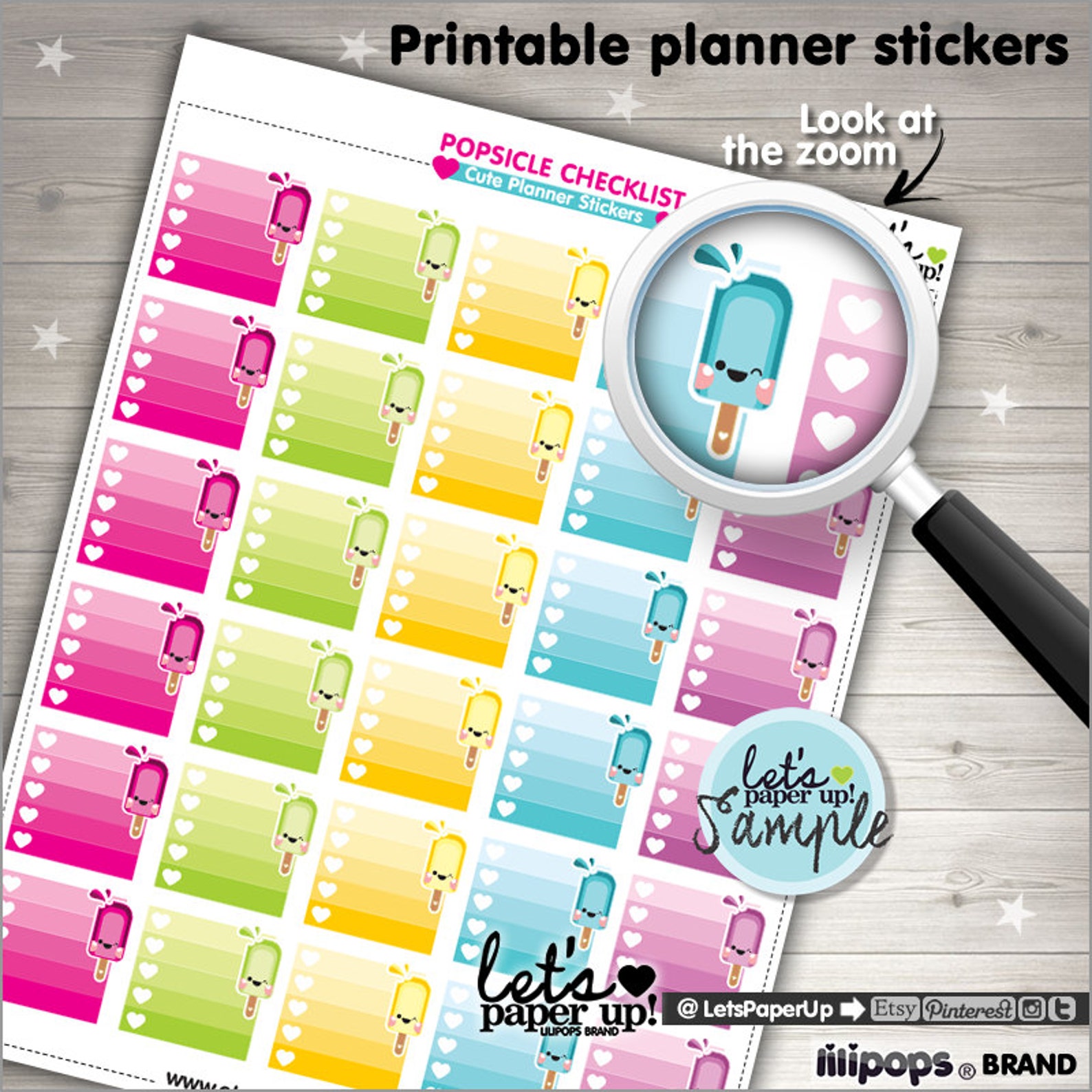 Checklist Boxes Printable Planner Stickers Ombre Checklist | Etsy
